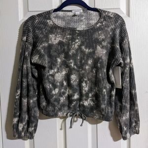 Nordstrom Gray Long Sleeve Shirt Girl's M 8-10 Long Slv Tie-Dye Cozy Casual